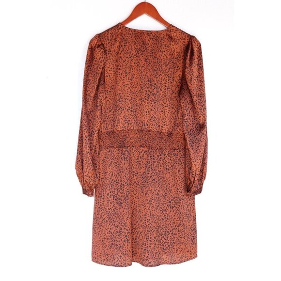 Heartloom Womens Medium Bronze Emmy Dress Leopard Scoop Neck Satin Mini $190 NWT - Picture 8 of 9